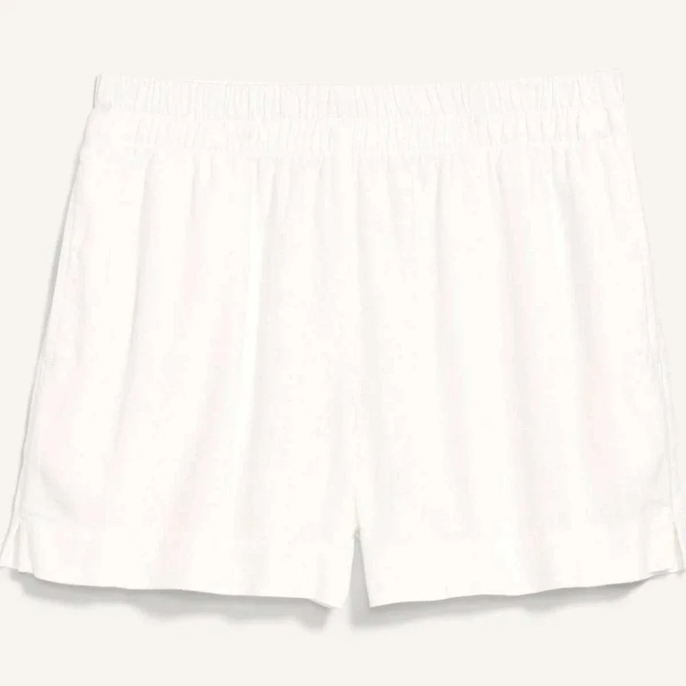 Old Navy Womens XL Calla Lily White Linen Blend 3 Inch Shorts Comfort Waistband